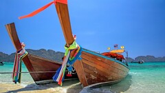 boat beach vehicle outdoors water