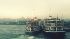 boat Sea City Istanbul mosque ship mist ports steamship vehicle