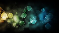 bokeh digital art yellow Green blue circle