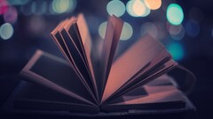 Books lights bokeh