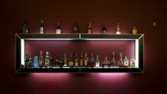 bottles alcohol wall