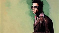 Brad Pitt Movies Fight Club artwork Cigarettes smoking