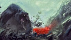 Brave redhead Bears fantasy art
