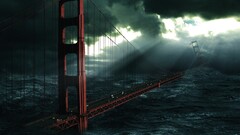 Bridge artwork apocalyptic golden gate bridge digital art