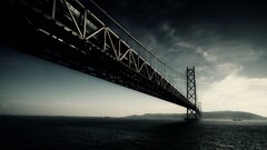 Bridge dark Sea Akashi Kaikyō Bridge suspension bridge