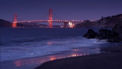 Bridge golden gate bridge Sea night
