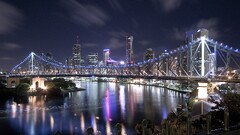 Bridge night cityscape brisbane