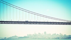 Bridge San Francisco golden gate bridge mist cityscape Sea cyan