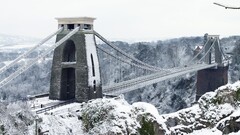 Bridge snow Clifton Suspension Bridge winter landscape