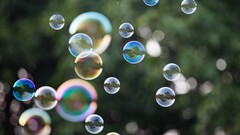 bubbles outdoors reflection
