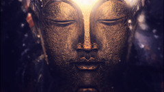 Buddha meditation spiritual buddhism bokeh lights purple gold