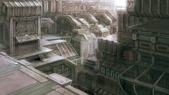 building cityscape futuristic city science fiction artwork