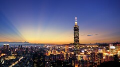 building lights cityscape taipei 101 Taipei Taiwan