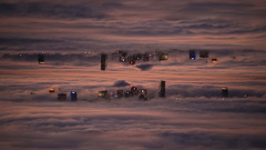 building sky skyscraper clouds mirrored