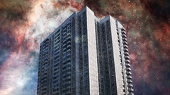 building Space cityscape nebula sky