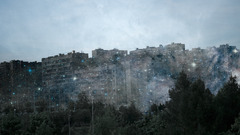 building Space cityscape nebula sky