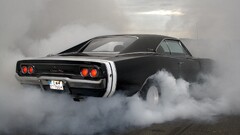 burnout Charger Car black cars vehicle muscle cars numbers