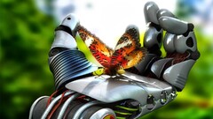butterfly robot science fiction insect digital art Animals hands