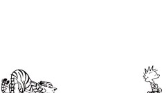 calvin and hobbes cartoon monochrome Simple Background