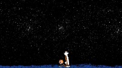 calvin and hobbes cartoon night sky
