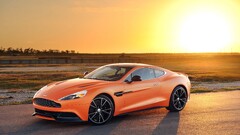 Car Aston Martin sunlight orange cars