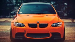 Car BMW orange cars vehicle BMW E92 BMW 3 Series frontal view