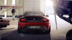 Car BMW red cars coupe BMW Z4 Zagato rear view