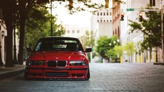 Car BMW tuning BMW E36 red cars BMW 3 Series frontal view
