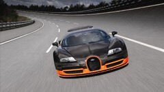 Car bugatti veyron orange black cars