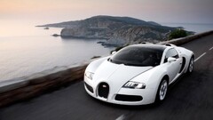Car bugatti veyron white cars Sea road vehicle