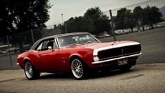 Car chevrolet camaro numbers red cars vehicle Chevrolet