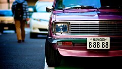 Car Datsun numbers vehicle Asia pink cars