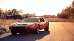 Car DeTomaso Pantera red cars vehicle pop-up headlights