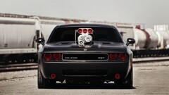 Car Dodge Challenger SRT Dodge black cars train vehicle