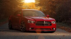 Car dodge charger red cars vehicle