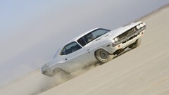 Car Dodge white cars sand vehicle Dodge Challenger R/T