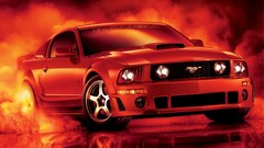 Car Ford mustang Ford vehicle red cars orange