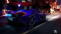 Car mclaren p1 blue cars vehicle Supercars digital art