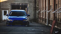 Car Mitsubishi Lancer Evo X Mitsubishi blue cars