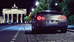 Car nissan gt-r Nissan rear view night street