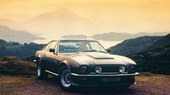 Car Off-Road landscape Mountains old car horizon Aston Martin
