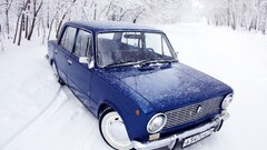 Car old car russian cars lada Lada 2101 blue cars snow