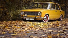 Car old car russian cars lada Lada 2101 nature Trees fall leaves