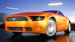 Car orange cars Ford mustang Ford vehicle