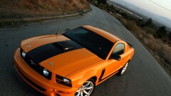 Car orange cars road vehicle Ford mustang