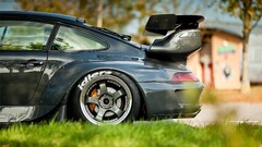 Car Porsche Porsche 993 side view bokeh rear wing porsche 911