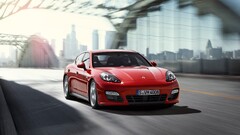 Car Porsche red cars numbers vehicle Porsche Panamera
