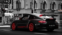 Car Porsche urban porsche 911 porsche 997 selective coloring