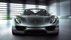 Car Porsche vehicle silver cars Porsche 918 Spyder frontal view
