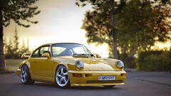 Car Porsche yellow cars Porsche 964 porsche 911